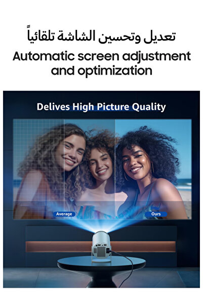 OEM 4K Full HD Portable Projector: WiFi6, BT5.0, Android 12, Auto Horizontal Correction, 180° Rotatable