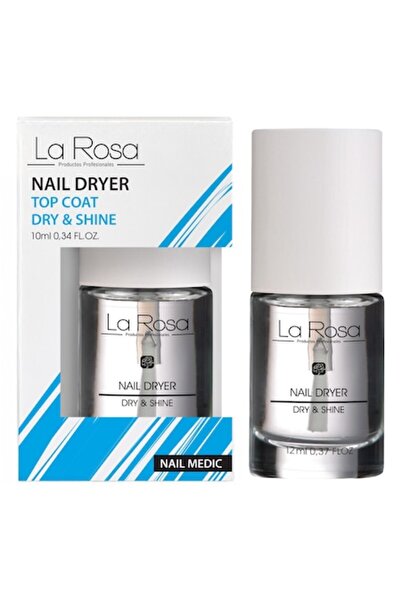 LA ROSA Uscător de ojă și top coat LaRosa – Uscare rapidă, strălucire intensă, hidratare și protecție 10 m