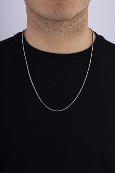 Gümüş Pazarım Cylinder Model Italian Men's Steel Chain