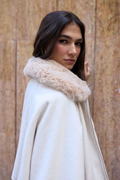 hancez Kürk Yaka Kaşe Mont 9660