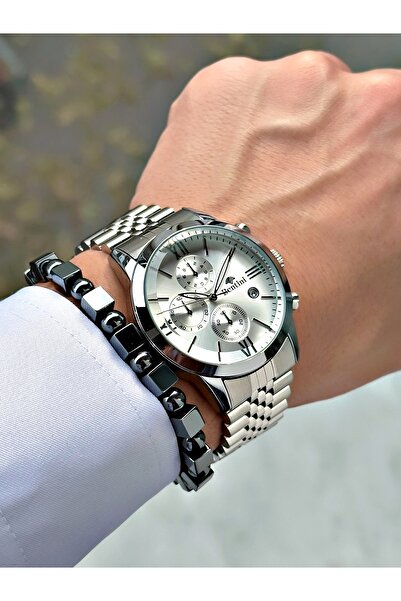 Bentini Men's Wrist Watch – Functional, Steel Band, Waterproof, 2-Year Warranty