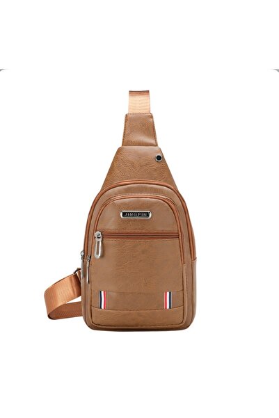 Zen Store BROWN New Fashion Men's PU Leather Crossbody Chest Shoulder Sling Bag (Waterproof)