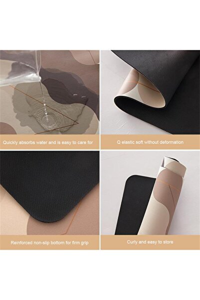 Faria Super Absorbent, Quick-Drying Mat, Made of Diatomite and Rubber, Non-Slip, 50x80cm, Gray