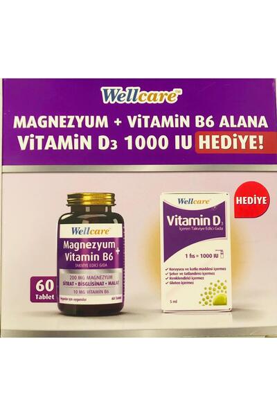Wellcare MAGNEZYUM+VİTAMİN B6 ALANA VİTAMİN D3 1000 IU HEDİYE