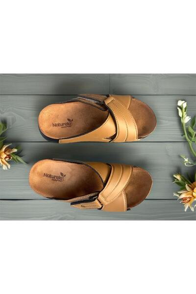 GEZER Γυναικείες παντόφλες Velcro Φυσικές μαλακές παντόφλες με δερμάτινη σόλα Naturella