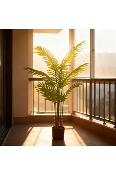 BESTONE شجرة نخيل اصطناعية 120 سم استوائية سهلة العناية، ديكور منزلي داخلي وخ...