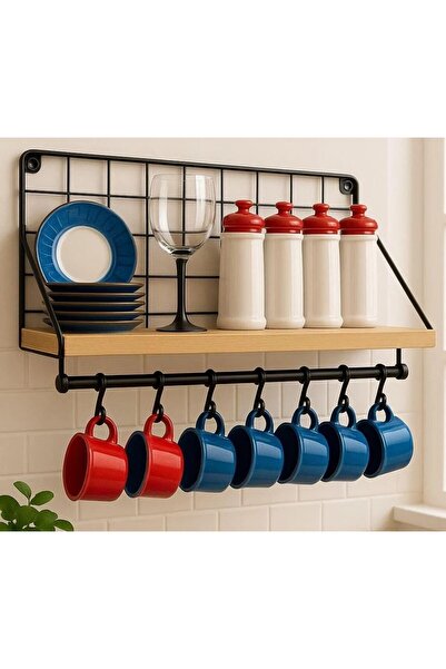 SEA DESİGN Duvar Rafı Metal Duvar Rafı Modern Askı Ve Kanca