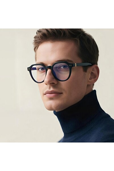 SKYDDAR INNOVATION Blue Light Protection Glasses Unisex/Men, Metal Frames, 2228, Modern Design, set sticker, Black