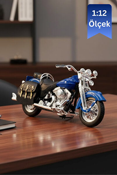 craftivio Davidson Uyumlu Softail Heritage Classic Mavi Model Motorsiklet 1:1...