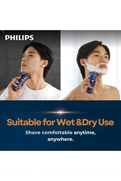 Philips S1880/00 Wet & Dry Men’s Electric Shaver, 27 Self-Sharpening Blades, Dark Blue