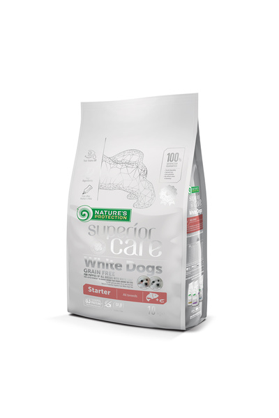 Nature's Protection SC Beyaz Tüylü Köpekler İçin Tahılsız Somonlu Tüm Irklar Yavru Başlangıç Köpek Maması 10kg