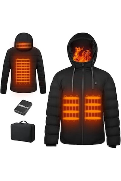 OEM Jachetă încălzită Wodesid, 4 zone de încălzire, 10000mAh, neagră, 3XL