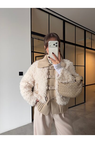 BB Bensu Buyruk DERİ KEMERLİ PREMİUM TEDDY MONT