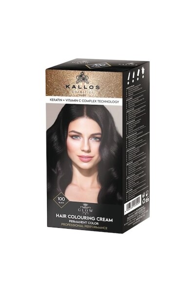 Kallos Glow hair dye 100, black, 60 ml
