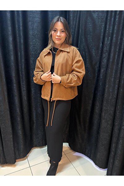 Valeur μπουφάν από σουέντ σε χρώμα καφέ