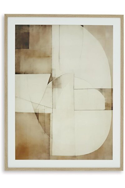 ALAYRA International لوحة فنية جدارية معاصرة مطبوعة بأشكال هندسية مستطيلة مؤط...