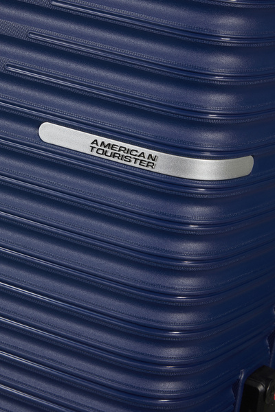 American Tourister HIGH TURN-901 Navy Blue Cabin Troller Suitcase - 55/20 cm, 4 H-Spin Wheels