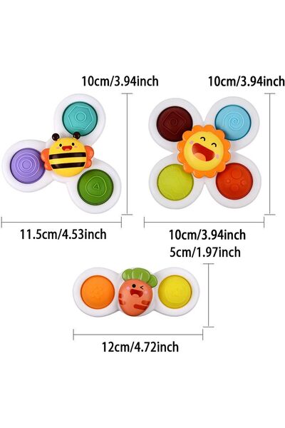 GoodTool Sensory Fidget Bath Toys Set of 3 - Spinning Baby Toy for Stress Relief, Fun Bath Gift