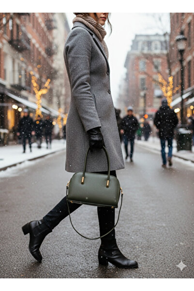 FABRİCA WEAR Casual Women's Hand and Shoulder Bag with Zipper Compartment and Adjustable Long Strap Detail