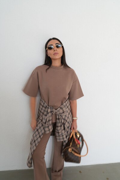 Özge Özgenç Tok Texture Oversize Tshirt