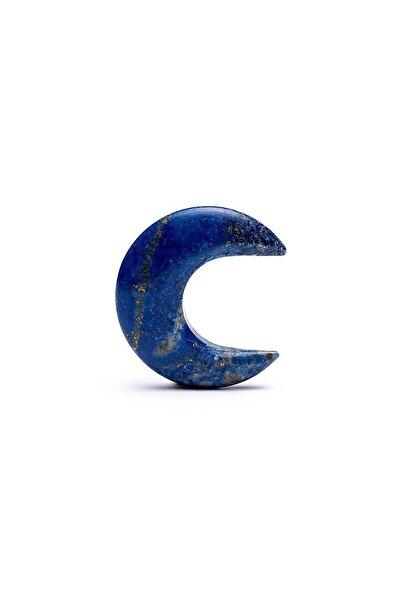 DECOR Πέτρα λάπις λάζουλι σε σχήμα φεγγαριού -- 4 εκ.