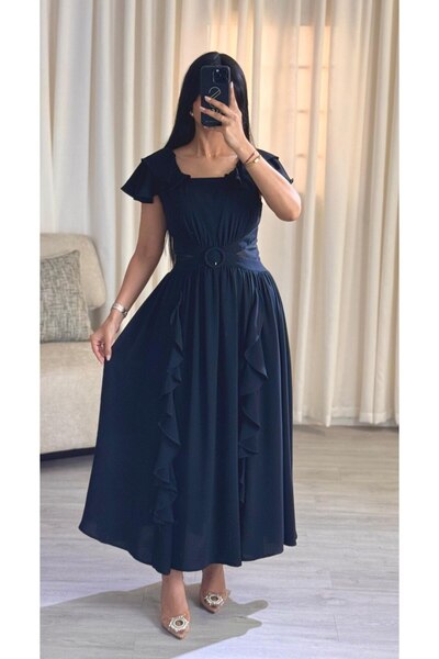 SELSAL فستان ناعم بكشكش