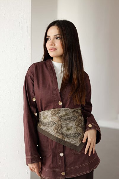 ipekistanbul وشاح من القطن العضوي بنسبة 100% - نمط شال - أخضر كاكي