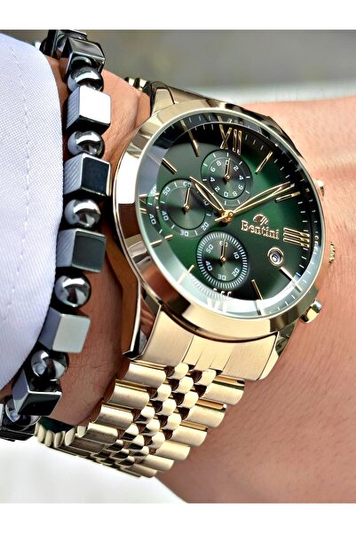 Bentini Men's Wrist Watch – Functional, Steel Band, Waterproof, 2-Year Warranty