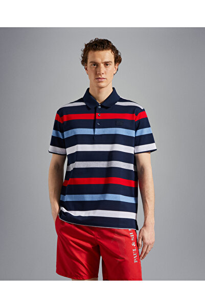 PAUL&SHARK MEN'S KNITTED POLOSHIRT C.WCOTTON