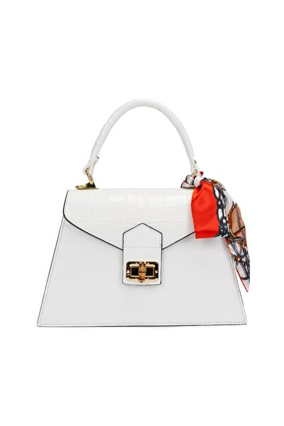 Posete Fagaras Noemi Leather Purse - White, Casual Bag Made of Genuine Leather, Handbag, Bags