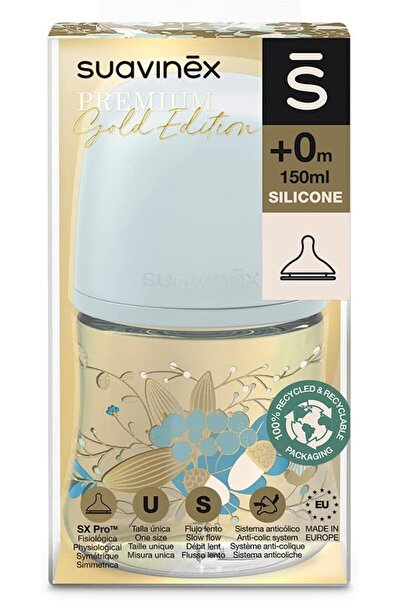 Suavinex SX Pro baby bottle, silicone nipple with breast-like design, wide neck, newborn, 150 ml, si