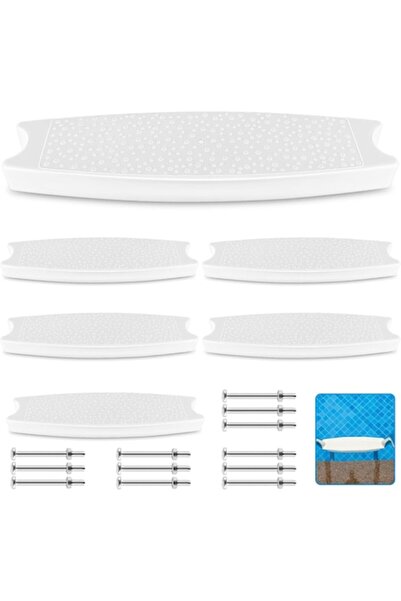 OEM Trepte pentru scară de piscină, 6 bucăți, albe, instalare ușoară, capacitate 136 kg