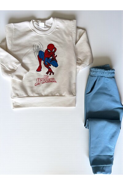 Patriko Boys' Popular Character Inner Fleece Lined Winter Bottom-Upper Set in Burgundy-Grey-Blue Colors