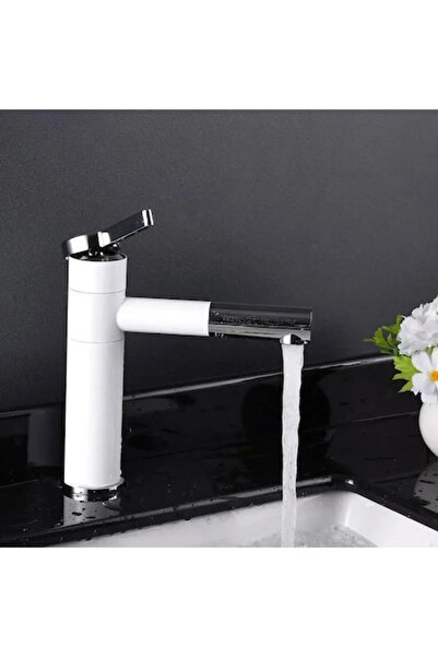 OEM Washbasin Faucet with Pull-Out Shower, Sanitary Brass, White, WZX2021