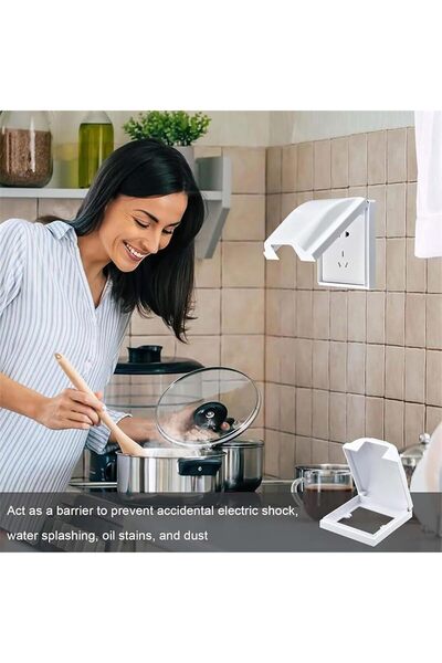 Generic Nalakal Outlet Box Socket Cover, Waterproof Dustproof Single Socket Protector (White)