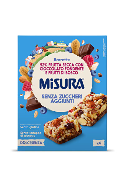 Misura Fructe uscate Barr, ciocolată fondantă și fructe din Bosco 120g (4x30g)