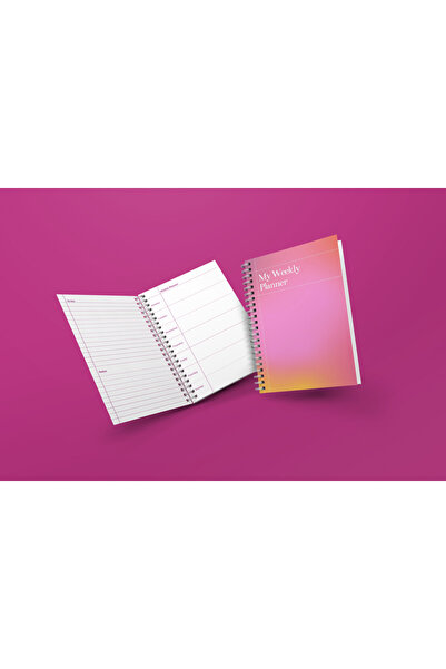 edinotes دفتر ملاحظات إيدي A5 للتخطيط الأسبوعي باللون الوردي