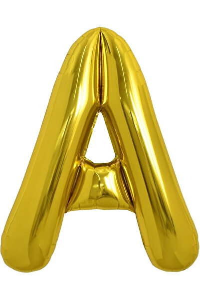 BALON DİYARI A Harf Balon Altın Gold 78cm büyük boy Hava ve helyum ile uyumlu
