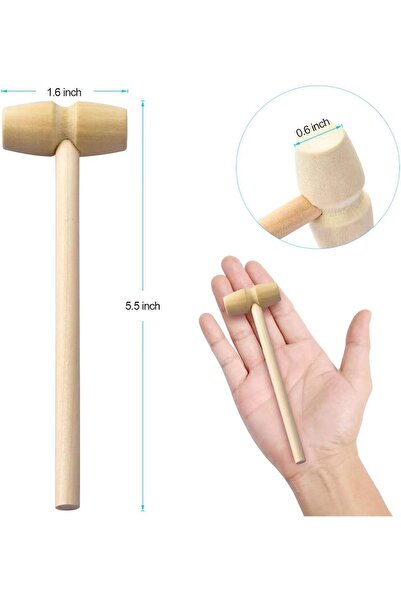 Paporich 20-Pack Small Wooden Heart Chocolate Hammers – Multipurpose Kids' Party & Craft Hammers