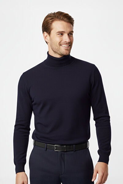 Pulltonic Pulover pentru bărbați cu jumătate de gât roșu |   bumbac 100%