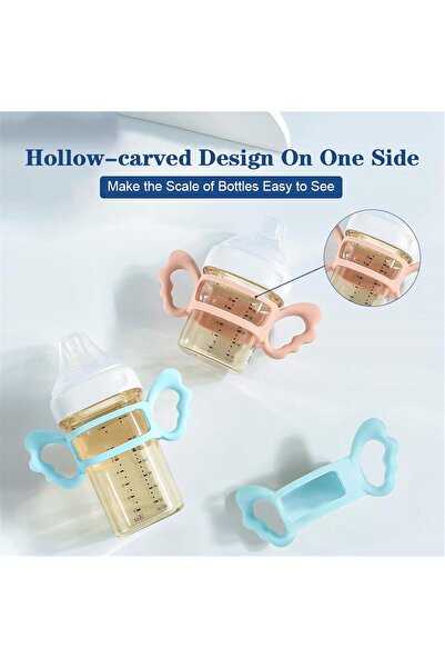 Arabest Baby Bottle Handles 4-Pack Silicone BPA-Free Easy-Grip for 6-7cm Bottles