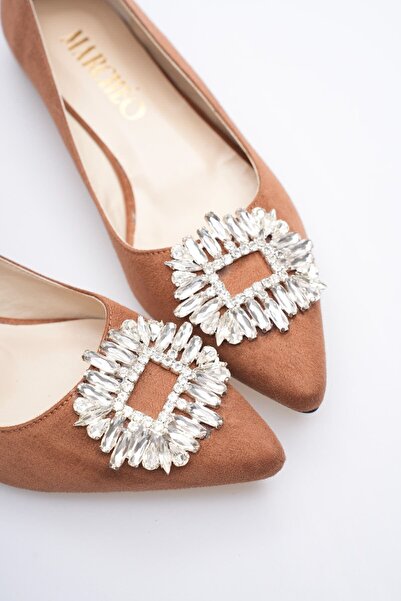 MARCHEO Arden Women's Tan Suede Ballerina Shoes