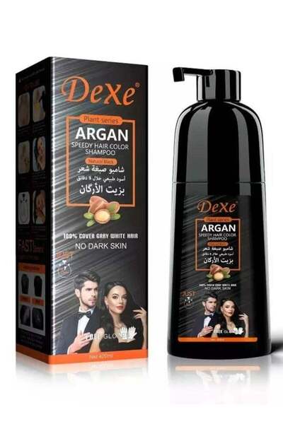 Dexe Argan Speedy Hair Color Shampoo Natural Black 420 ML