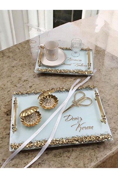 elimersacraft Epoksi söz nişan tepsisi Kişiye özel epoksi tepsi, tepsi seti ,...