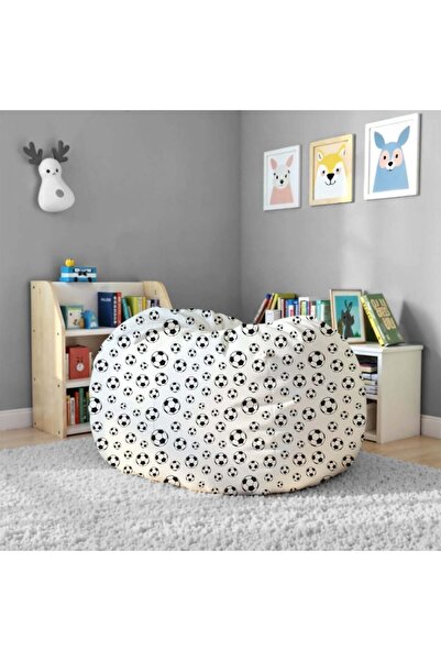 Danube Home Football Washable Bean Bag Chair - 50x80 cm, Multi Color, Canvas, Zipper Closure, 1-Seater