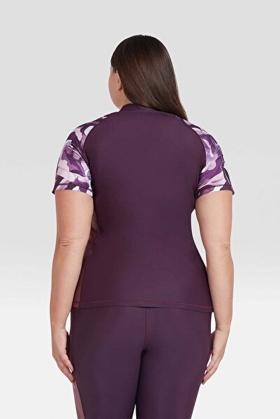 Coega Sunwear Ladies Rashguard Short Sleeve - Dusky Purple Textures