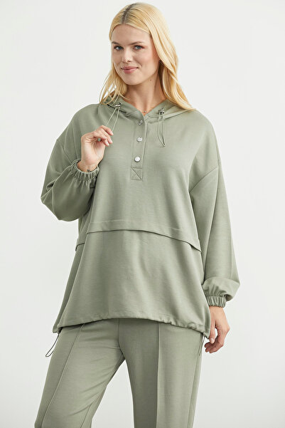 Sementa Scuba Oversized Tunic Tracksuit Set - Pistachio Green