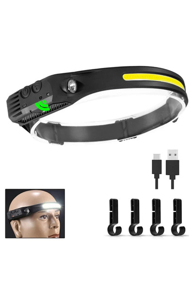 Choice 1 قطعة مع خطاف USB قابلة لإعادة الشحن LED مستشعر مصباح أمامي COB مصباح...