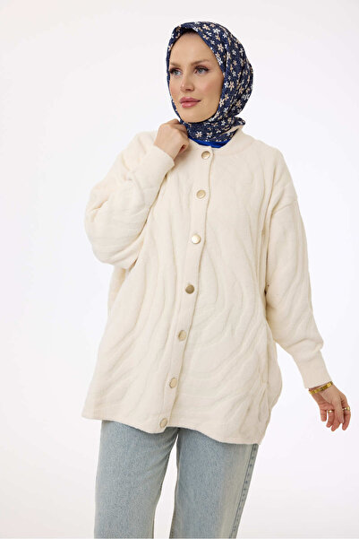 My City 44034 - Stylish Comfortable Buttoned Soft Women's Knitwear Long Cardigan