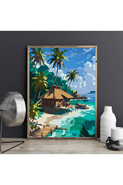 Pictorul Fericit Paradis tropical - Pictură pe numere